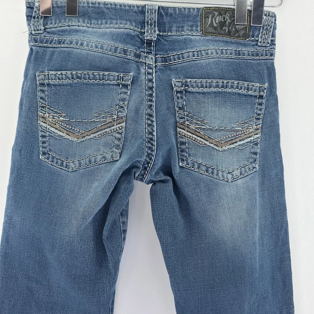 Rock 47 Wrangler Slim Bootcut Jeans Mens 32x30 Blue Medium Wash MRB47KB Western